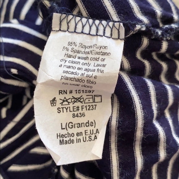 Navy and White Striped Crop Tee - Picture 3 of 3